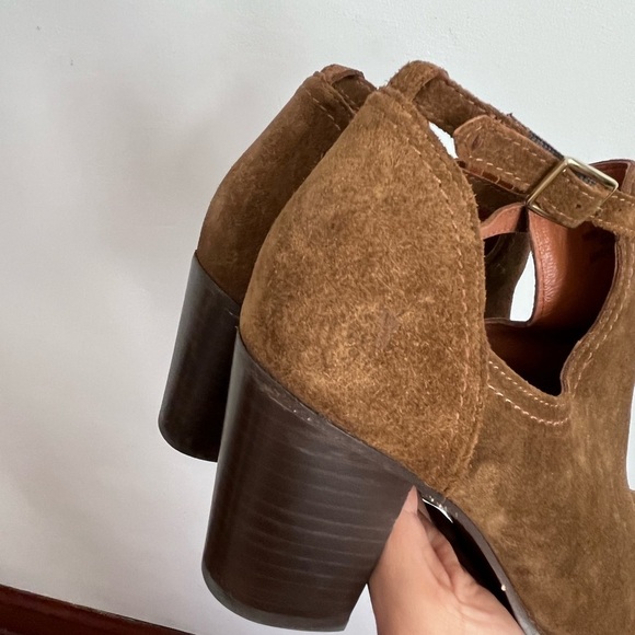 Frye Meghan Ankle Boots Women’s Size 10B Booties Brown Suede Heels - Picture 7 of 13